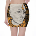 African Style Print Pencil Mini Skirt