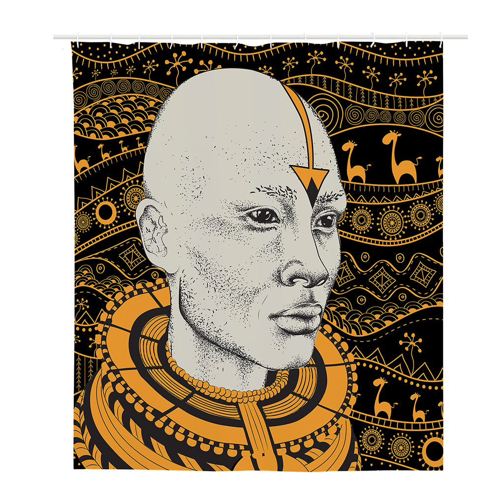 African Style Print Polyester Shower Curtain