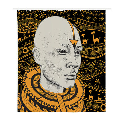 African Style Print Polyester Shower Curtain
