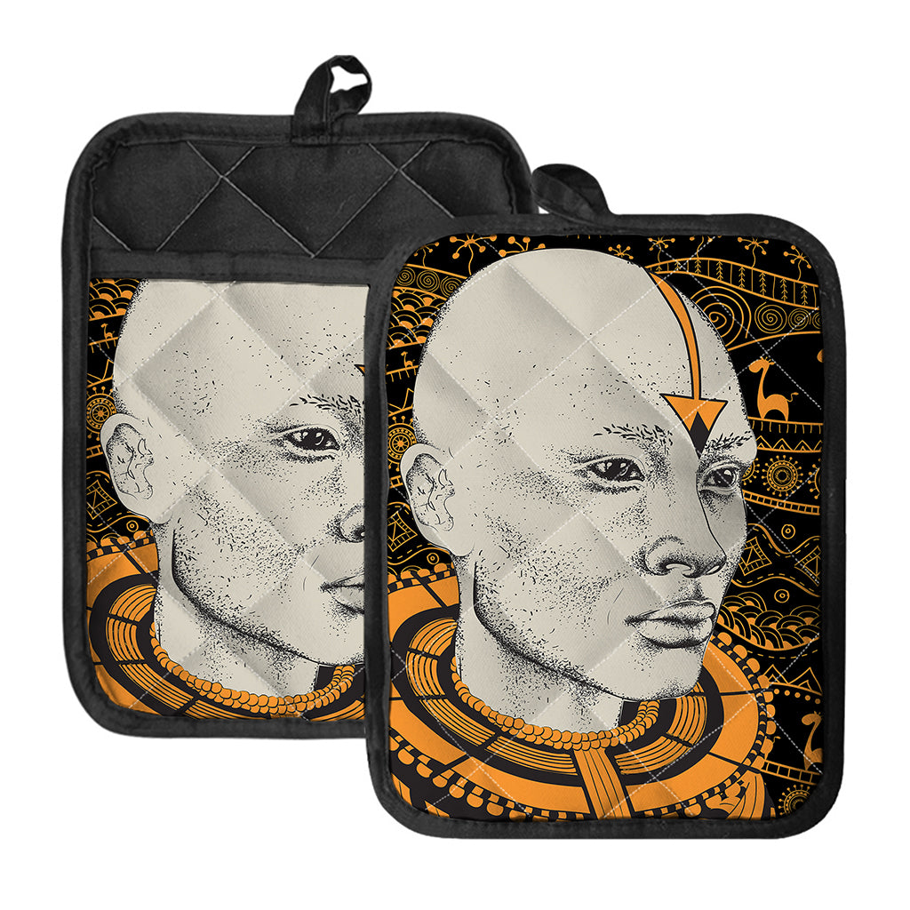 African Style Print Pot Holders With Pocket