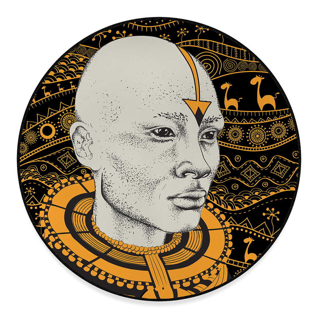 African Style Print Round Floor Mat