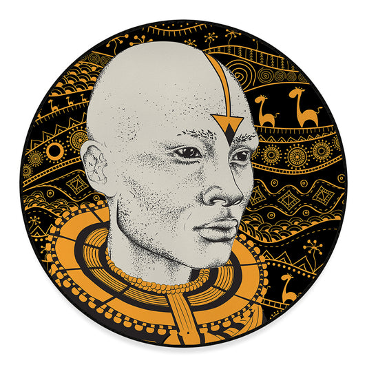 African Style Print Round Floor Mat