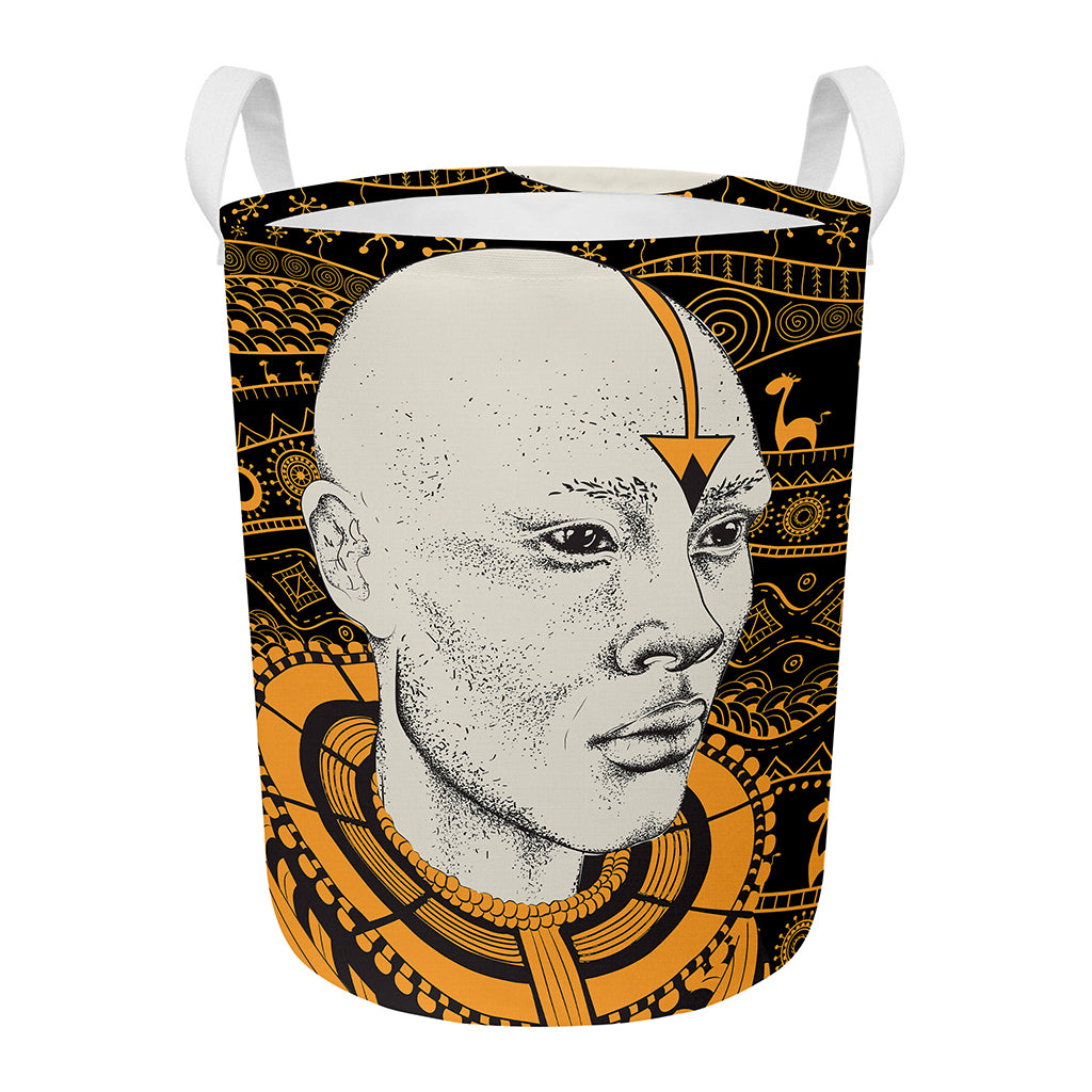 African Style Print Round Laundry Basket