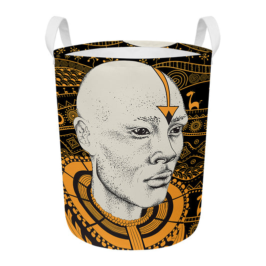 African Style Print Round Laundry Basket