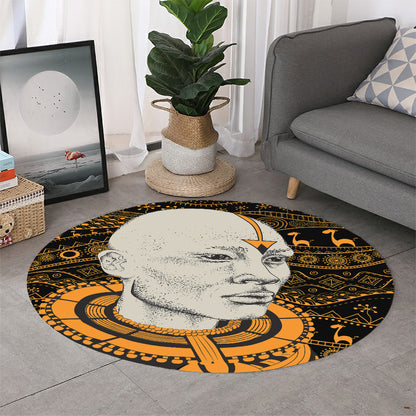 African Style Print Round Rug