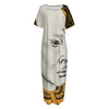 African Style Print Short Sleeve Long Nightdress