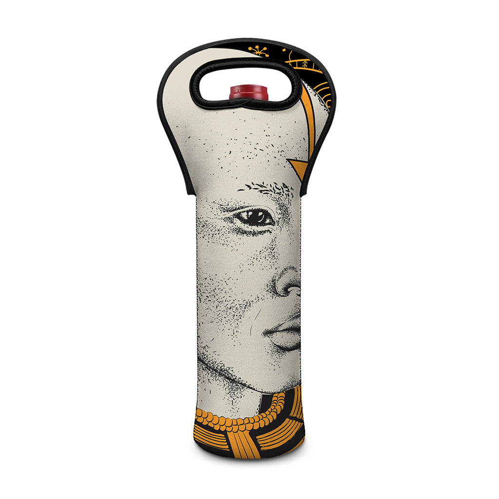 African Style Print Single Neoprene Wine Tote