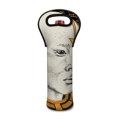 African Style Print Single Neoprene Wine Tote