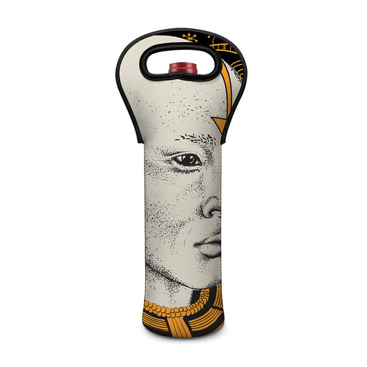 African Style Print Single Neoprene Wine Tote