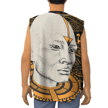 African Style Print Sleeveless Baseball Jersey