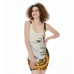 African Style Print Sleeveless Bodycon Dress