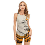 African Style Print Sleeveless One Piece Swimsuit