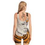 African Style Print Sleeveless One Piece Swimsuit
