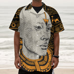 African Style Print Textured Short Sleeve Shirt