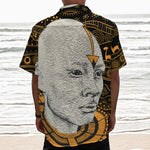 African Style Print Textured Short Sleeve Shirt