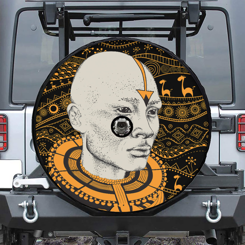 African Style Print Tire Cover With Camera Hole