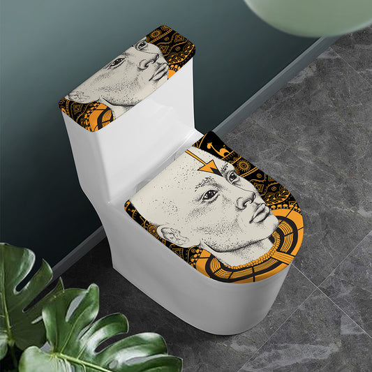 African Style Print Toilet Lid And Tank Cover Set