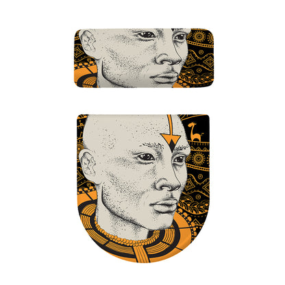 African Style Print Toilet Lid And Tank Cover Set
