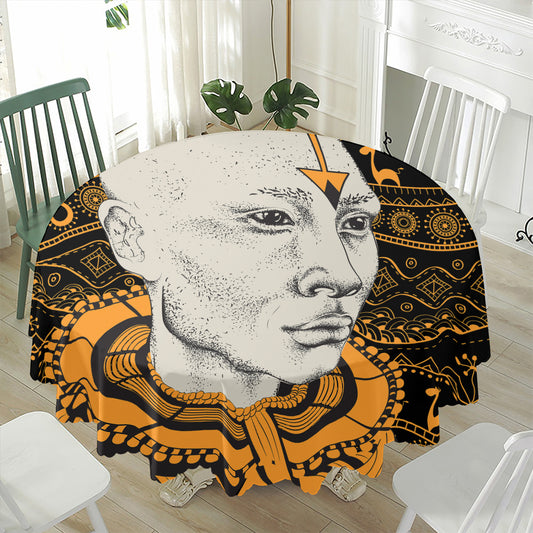 African Style Print Waterproof Round Tablecloth