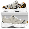 African Style Print White Chunky Shoes