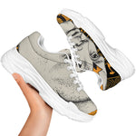 African Style Print White Chunky Shoes