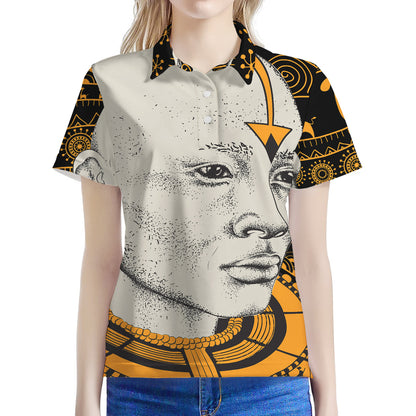 African Style Print Women's Polo Shirt