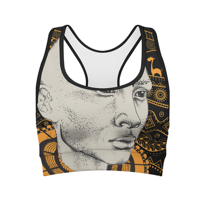 African Style Print Women's Sports Bra