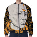 African Style Print Zip Sleeve Bomber Jacket