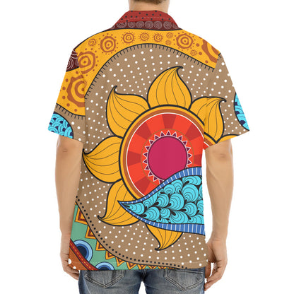 African Sun Print Aloha Shirt