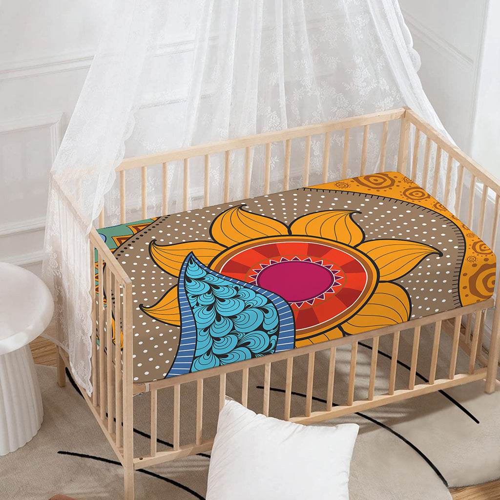 African Sun Print Baby Crib Sheet