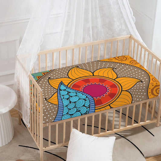 African Sun Print Baby Crib Sheet