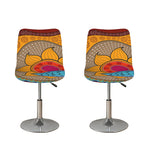 African Sun Print Bar Stool Covers