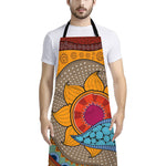 African Sun Print Bib Apron With Pocket