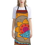 African Sun Print Bib Apron With Pocket