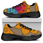 African Sun Print Black Chunky Shoes