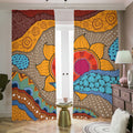 African Sun Print Dimout Pencil Pleat Curtains