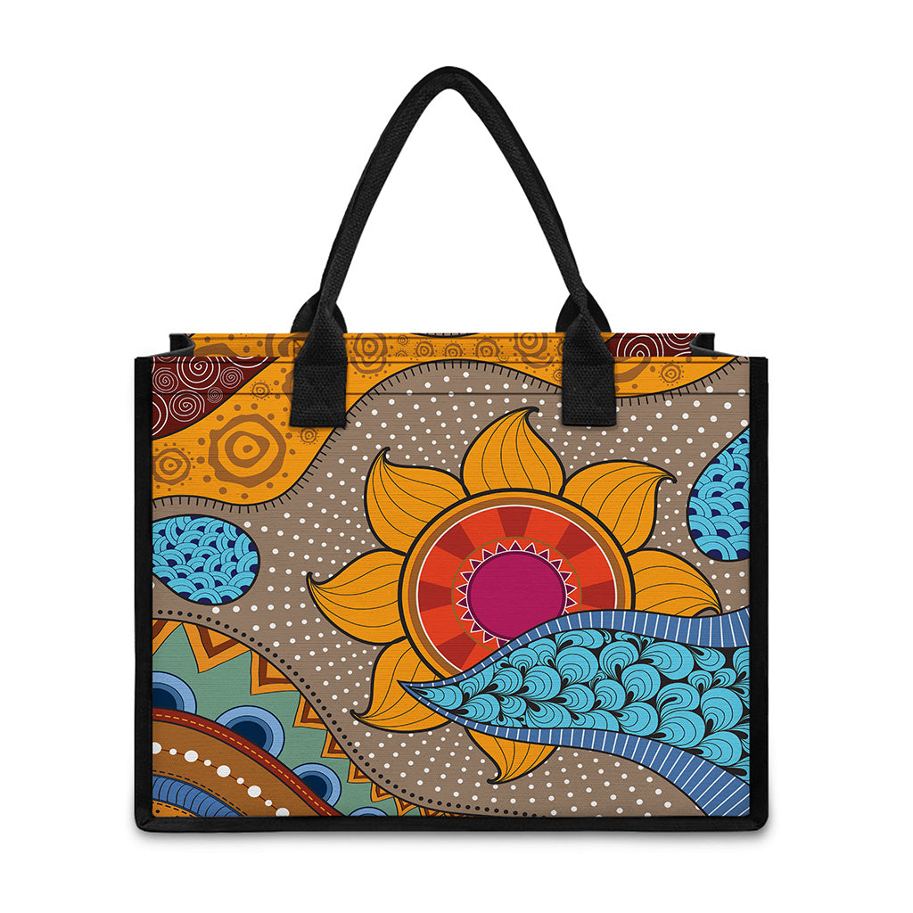 African Sun Print Canvas Tote Bag