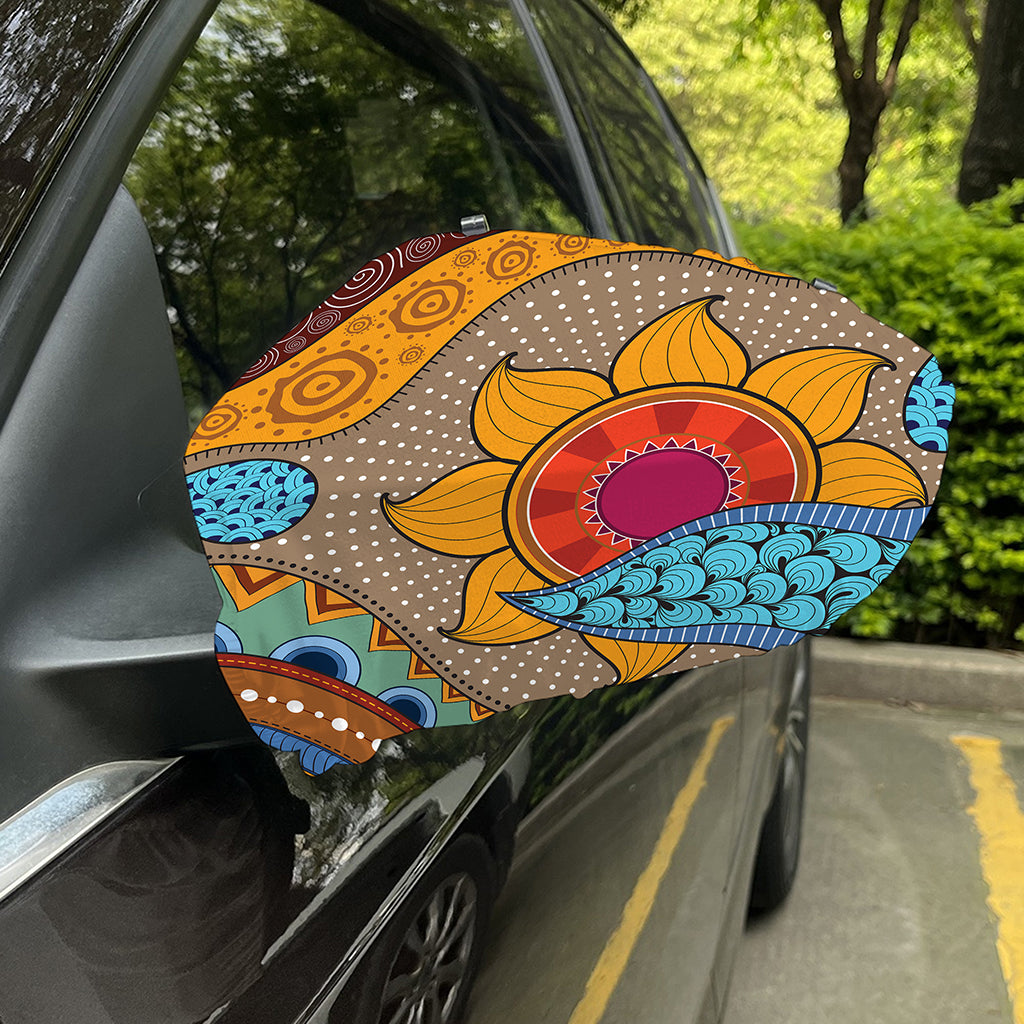 African Sun Print Car Side Mirror Covers