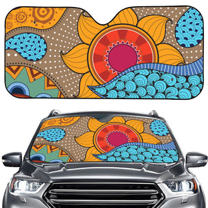 African Sun Print Car Windshield Sun Shade