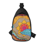 African Sun Print Chest Bag