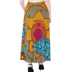 African Sun Print Chiffon Maxi Skirt