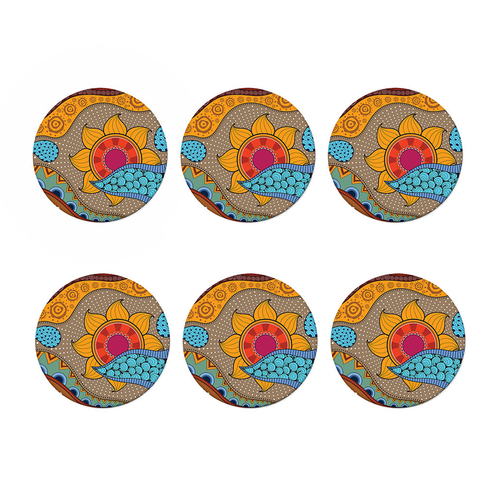 African Sun Print Coaster Set