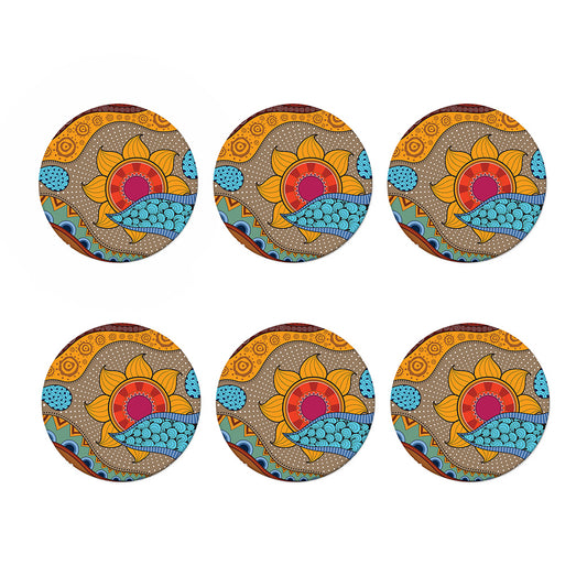 African Sun Print Coaster Set
