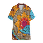 African Sun Print Cotton Hawaiian Shirt