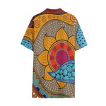 African Sun Print Cotton Hawaiian Shirt