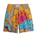 African Sun Print Cotton Shorts