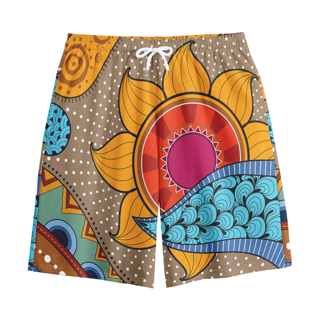 African Sun Print Cotton Shorts