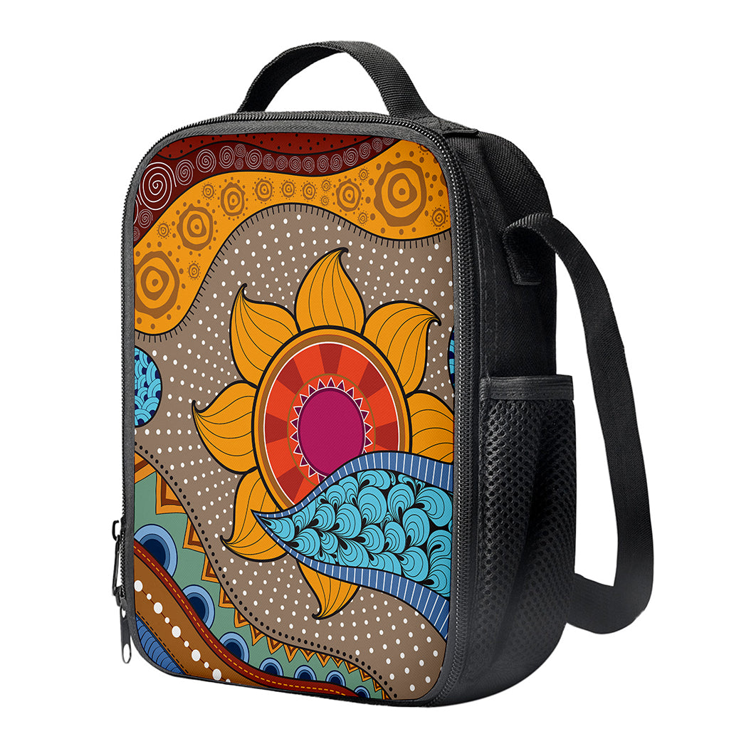 African Sun Print Crossbody Lunch Bag