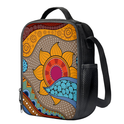 African Sun Print Crossbody Lunch Bag