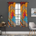 African Sun Print Grommet Curtain Panels